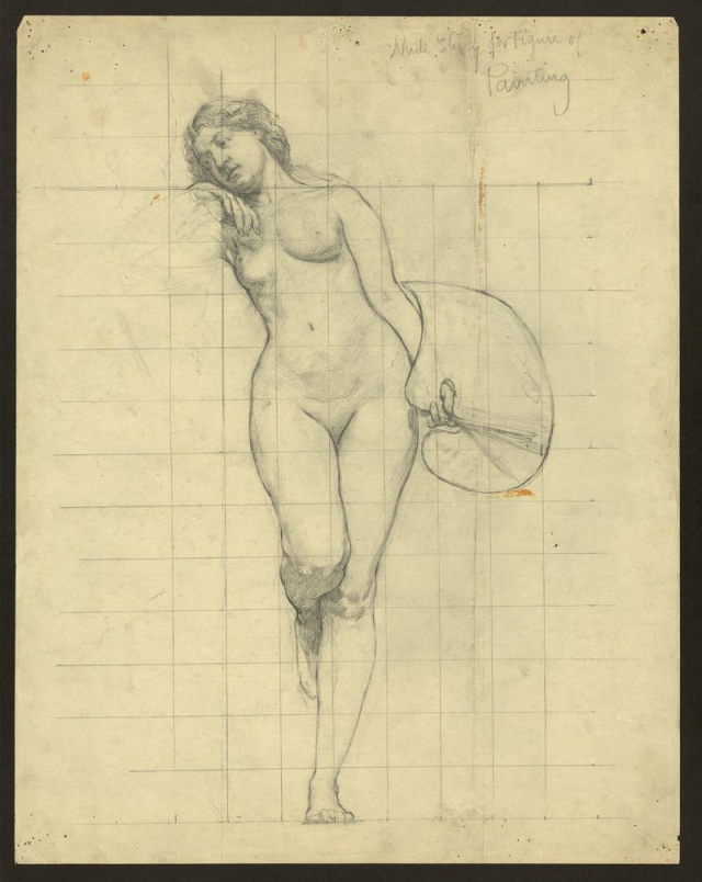 Nude study for figure of Painting | Free Photo - rawpixel