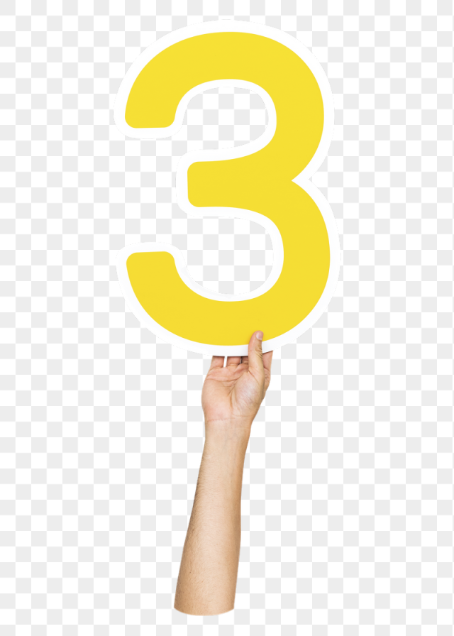 Number 3 png hand holding | Free PNG - rawpixel