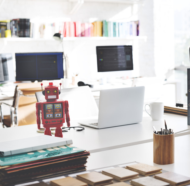 Office workplace with computer pc