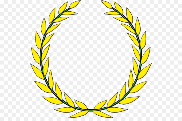 Olive Wreath, Laurel Wreath, Bay Laurel, Yellow, Leaf PNG