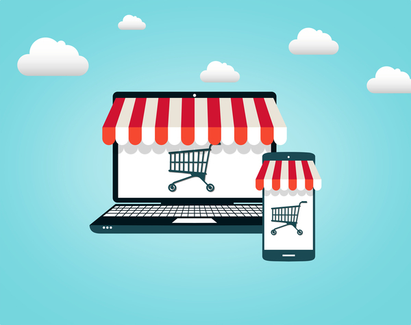 Online Shopping - Shopping Cart on Screen