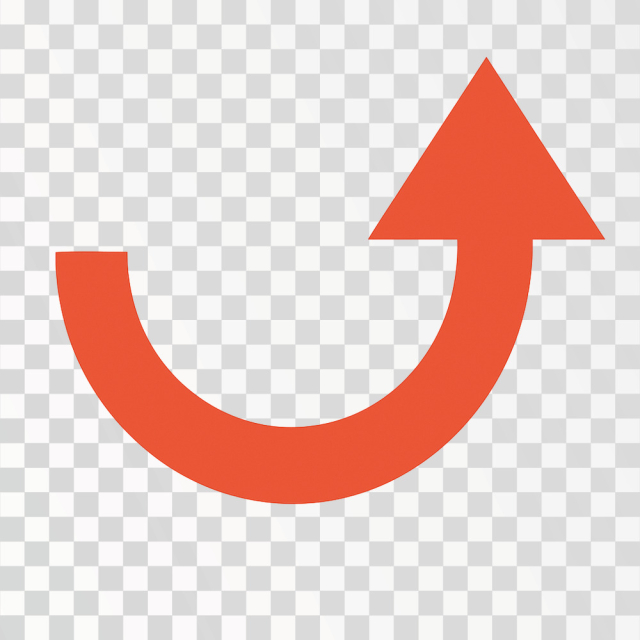 Orange Circular Arrow Icon PNG
