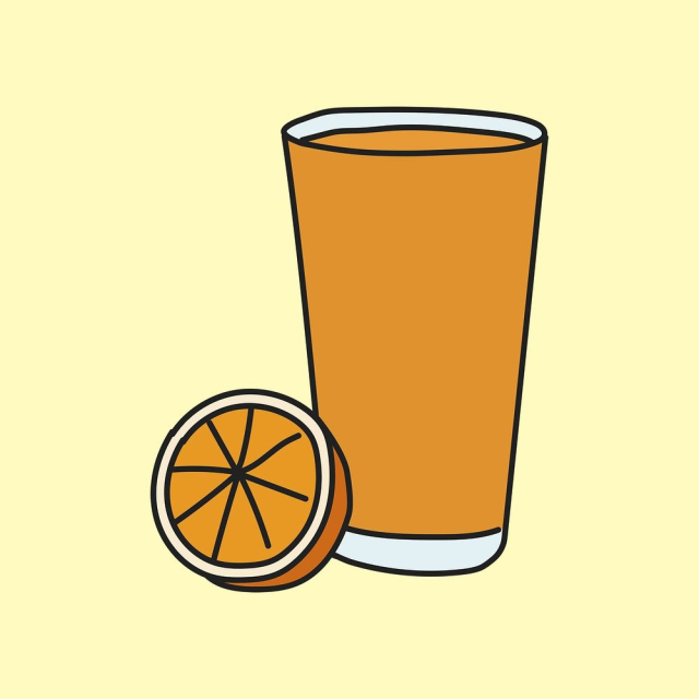 Orange juice doodle sticker, cute | Free PSD Illustration - rawpixel