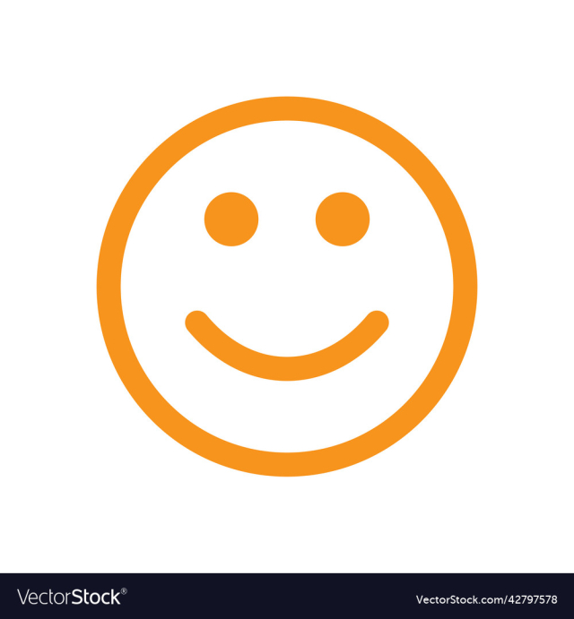 orange smile line art icon