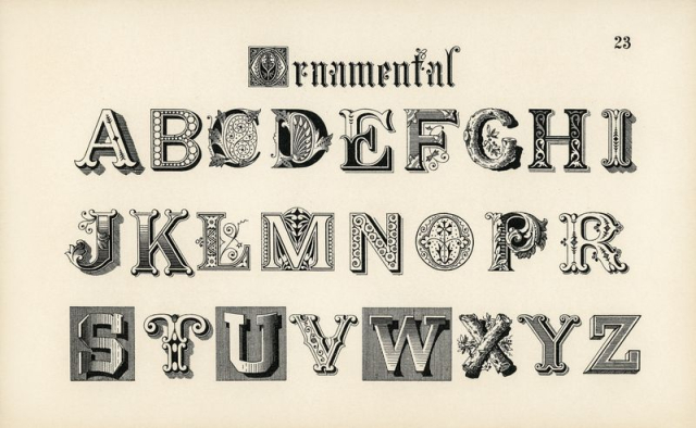 Ornamental fonts from Draughtsman's Alphabets | Free Photo - rawpixel