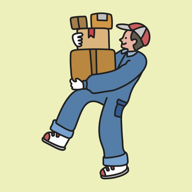 Package delivery man clipart, logistics | Free Vector Illustration - rawpixel