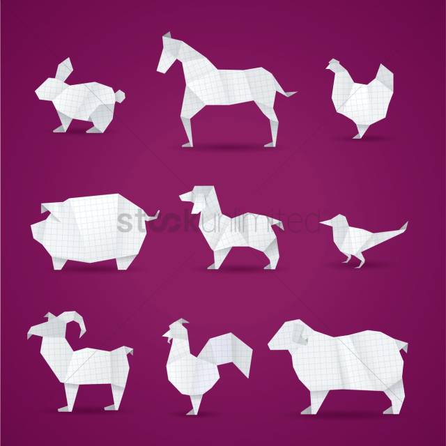Paper animal icons