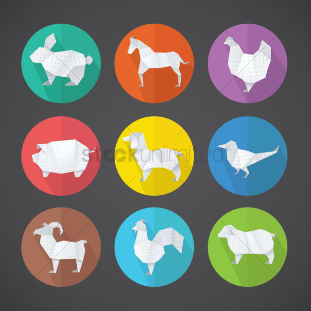 Paper animal icons
