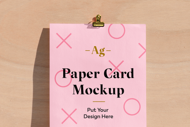 Paper Card PSD Mockup -ag- paper card mockup put your design here