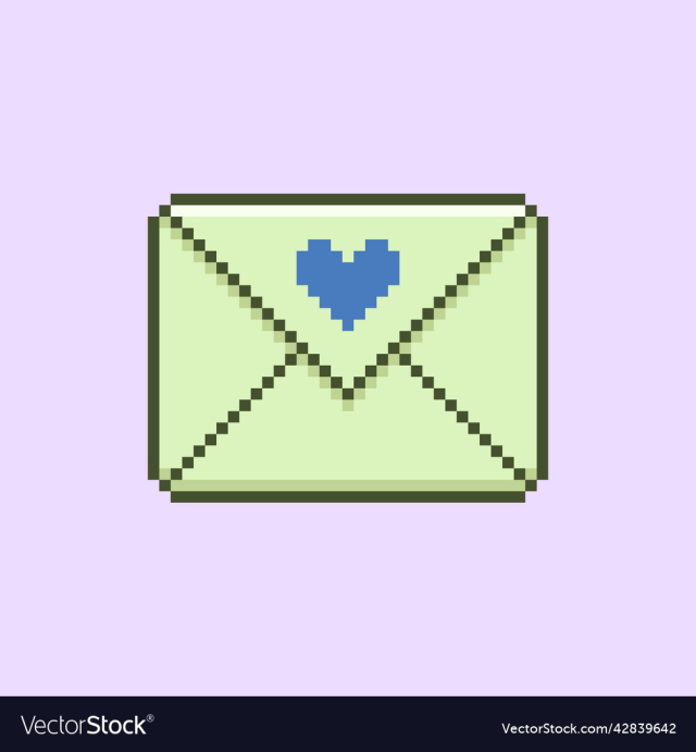 paper envelope with a blue heart or love letter