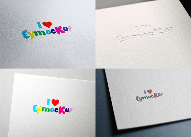 Paper Pressed Logo Mockups PSD
