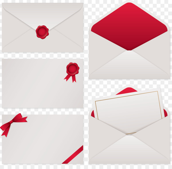 Paper Red envelope Material - Envelopes, bow, wax seal