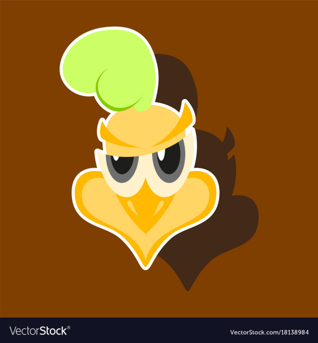 Paper sticker on theme evil animal hen vector image