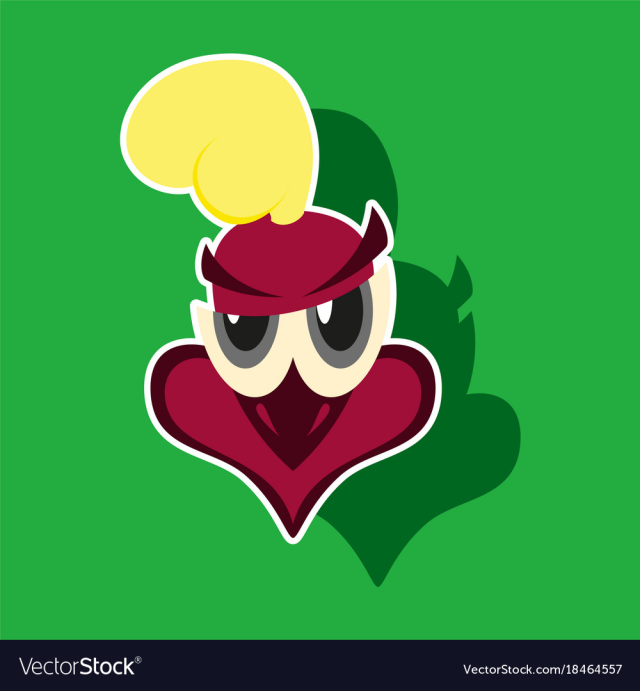 Paper sticker on theme evil animal hen vector image