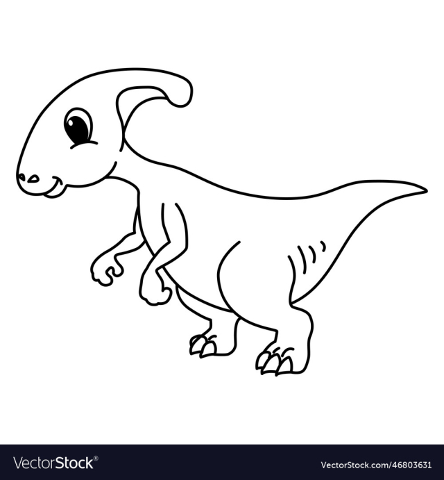 parasaurolophus cartoon coloring page for