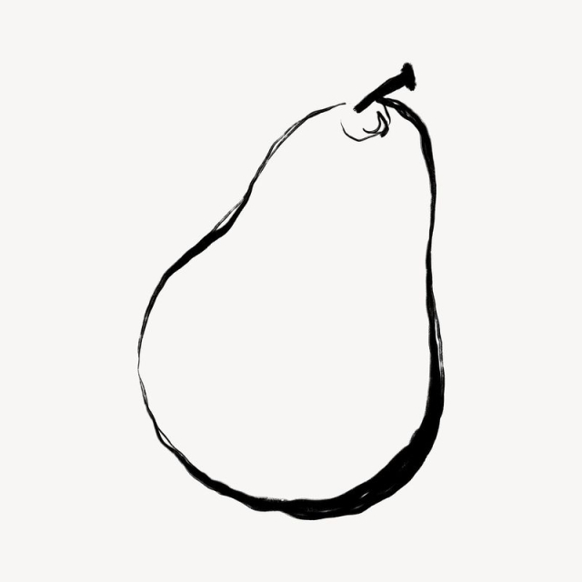 Pear line art, fruit doodle | Free Photo - rawpixel
