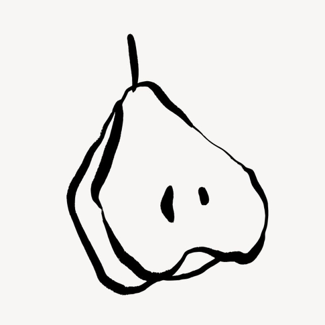 Pear line art, fruit doodle | Free Photo - rawpixel