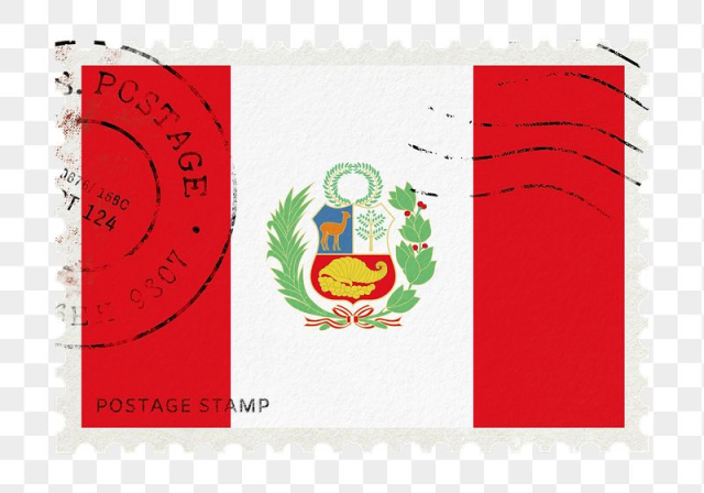 Peru flag png post stamp | Free PNG - rawpixel