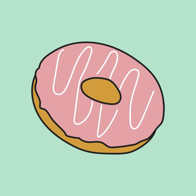 Pink donut sticker, dessert creative | Free PSD Illustration - rawpixel