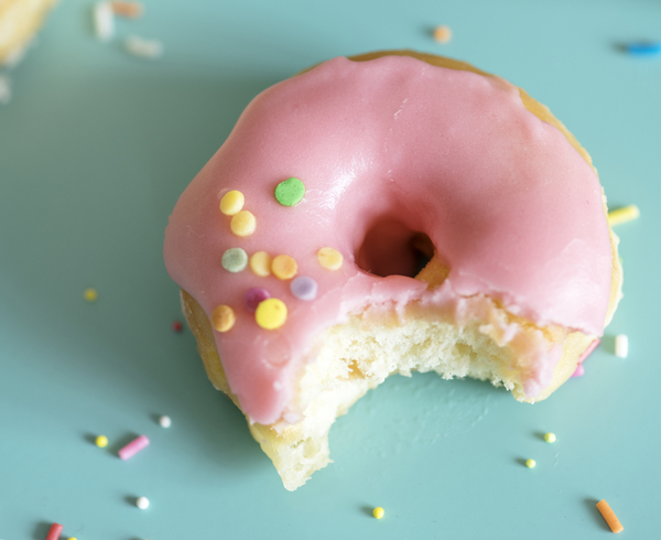 Pink Doughnut With Bite