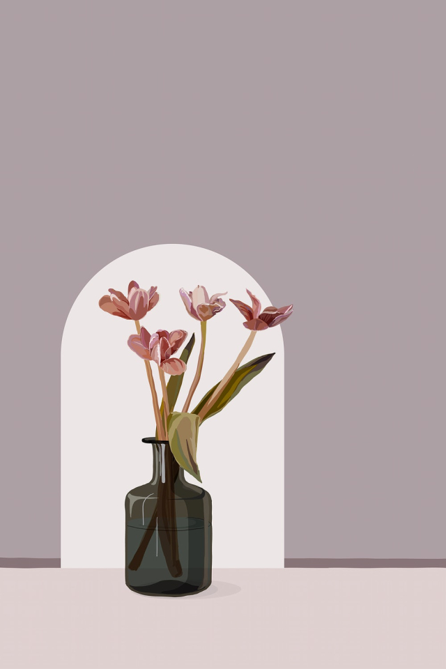 Pink flower background, tulip border | Free Vector Illustration - rawpixel