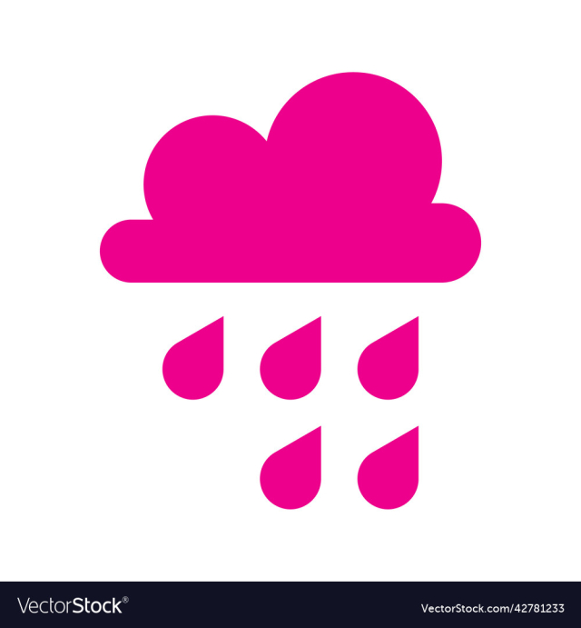 pink rain solid icon or logo