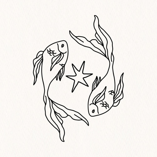 Pisces zodiac sign, fish doodle | Free PSD Illustration - rawpixel