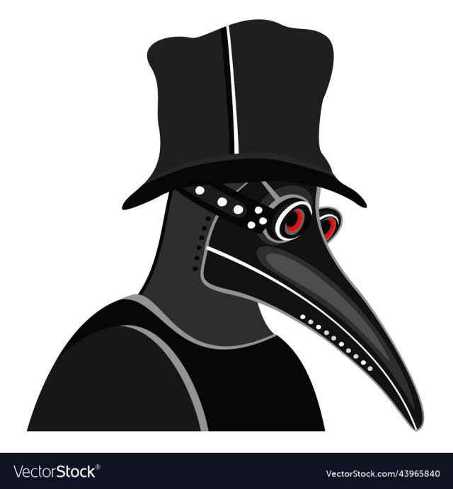 plague doctor isolated black and