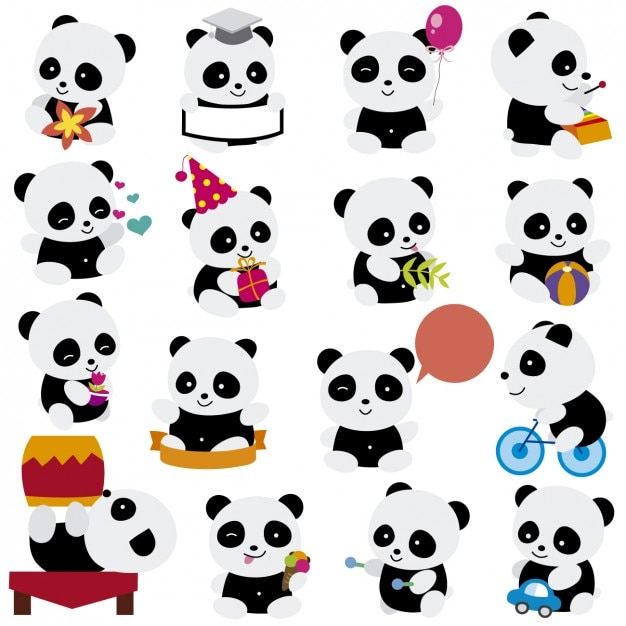 Playing pandas cartoons