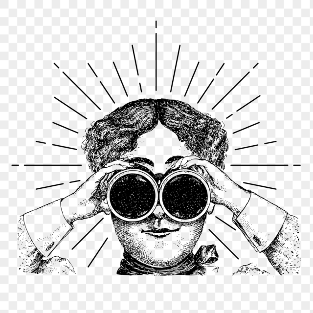 Png adventurer using binoculars sticker, | Free PNG Illustration - rawpixel
