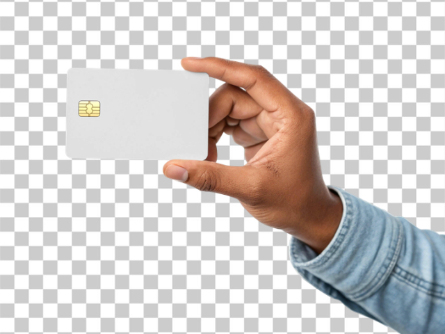 PNG Hand Holding Blank Credit Card
