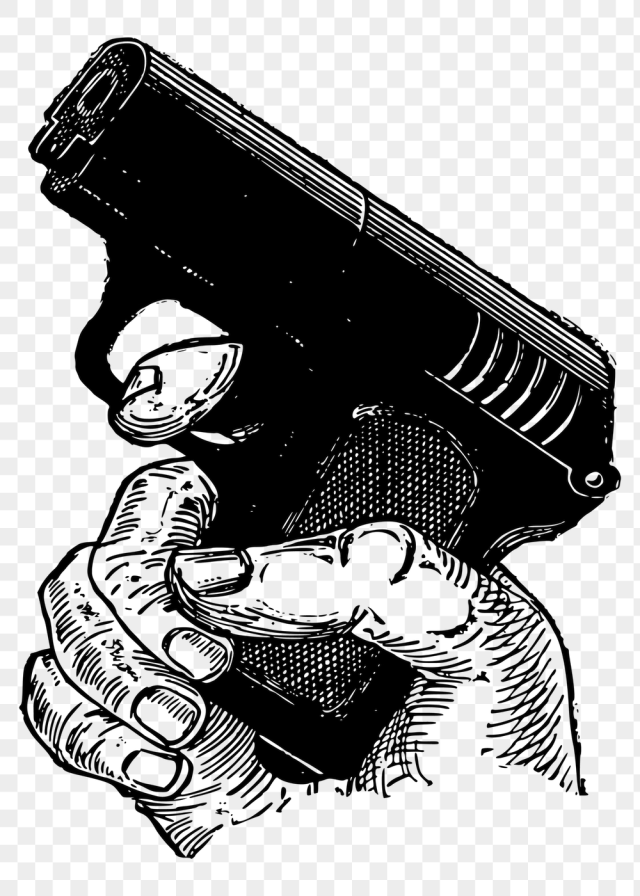 Png hand holding gun sticker, | Free PNG - rawpixel