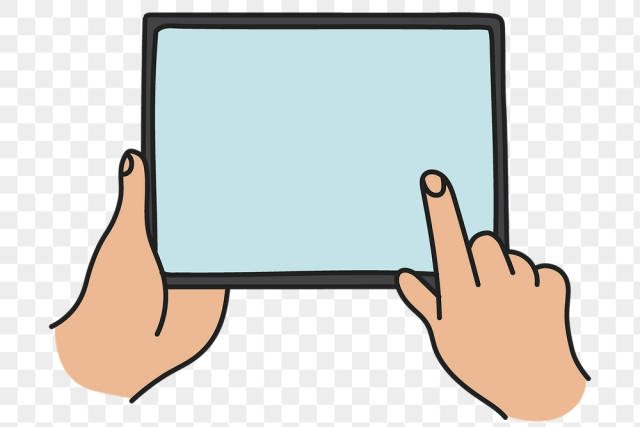 Png hand using tablet sticker, | Free PNG Illustration - rawpixel