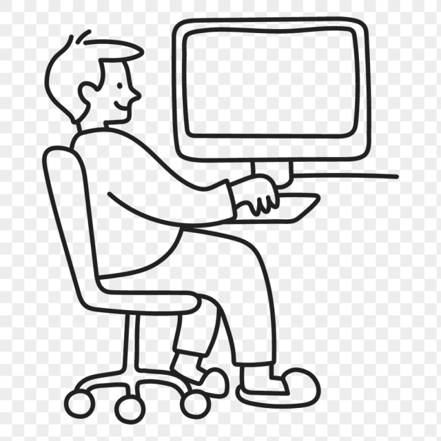 Png man working on computer | Free PNG Illustration - rawpixel