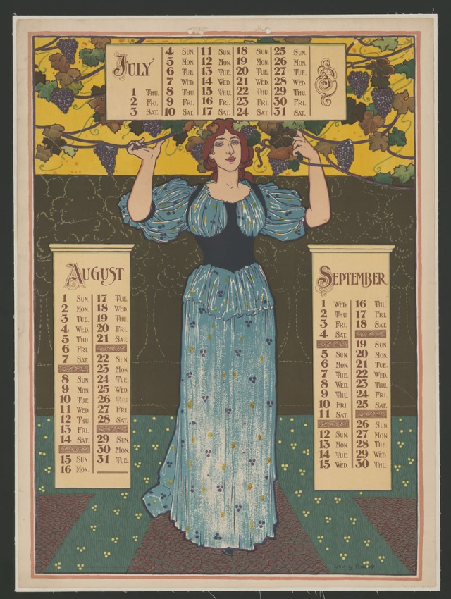 Poster calendar for 1897. July, | Free Photo - rawpixel