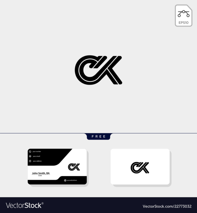 premium initial ck kc c or k creative logo