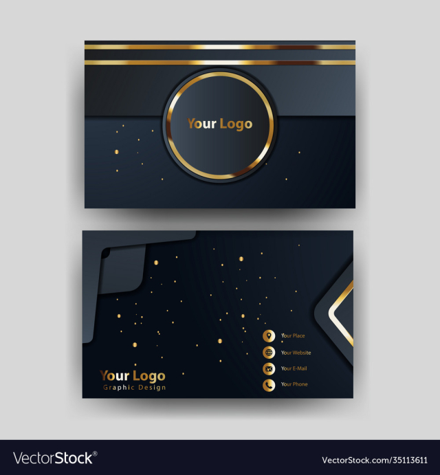 print business card golden luxury