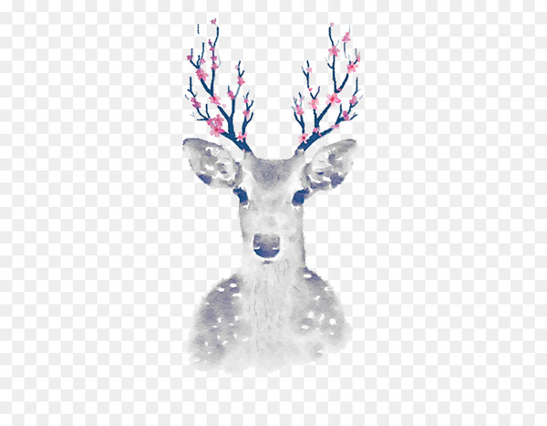 Pxe8re Davids deer Cartoon - White Deer