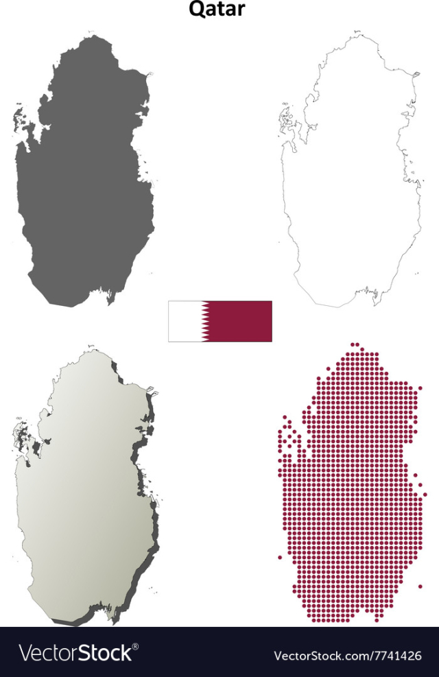 Free: Qatar outline map set vector image - nohat.cc