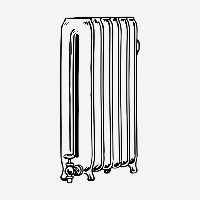 Radiator drawing, vintage heater illustration | Free PSD - rawpixel