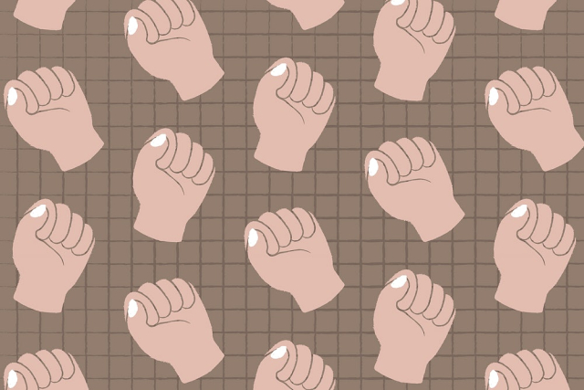 Raised fist background, doodle pattern | Free PSD - rawpixel