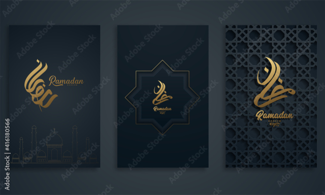 Ramadan kareem. Collection of backgrounds or greeting cards