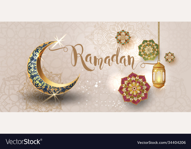 ramadan kareem with crescent moon gold luxurious