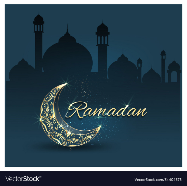 ramadan kareem with crescent moon gold luxurious