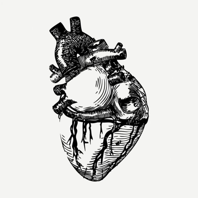 Realistic heart drawing, vintage medical | Free PSD - rawpixel