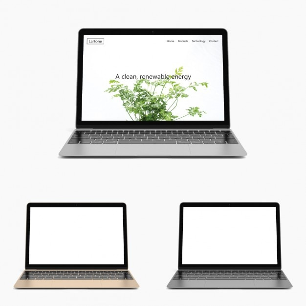 Realistic laptop mock up