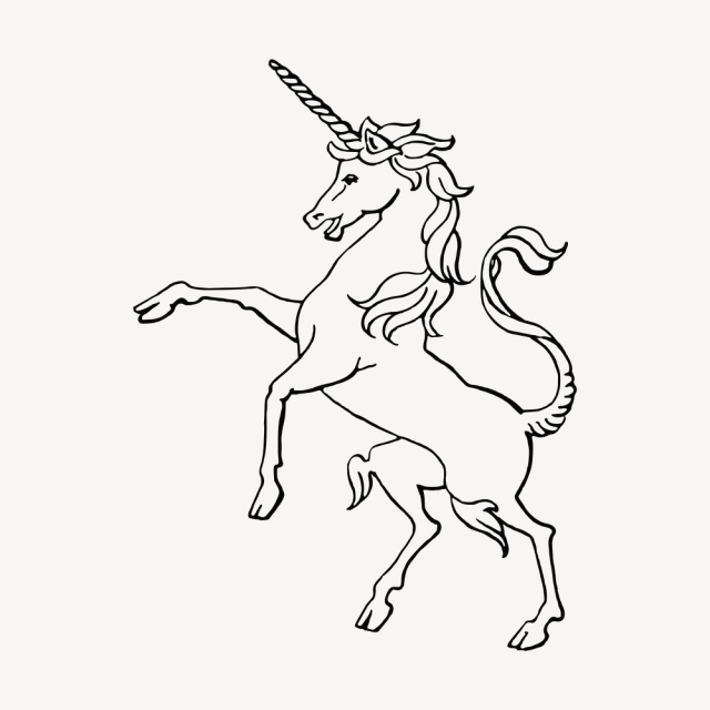 Rearing unicorn clipart, magical creature | Free Vector - rawpixel