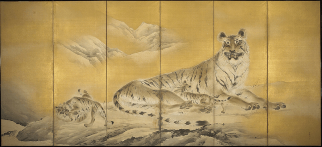 reclining tiger nursing a cub; | Free Photo - rawpixel