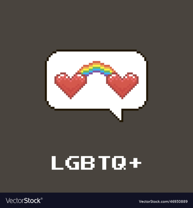 red hearts which are connected by a lgbt rainbow