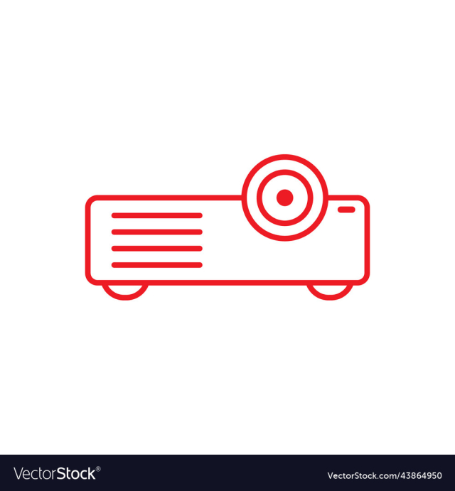 red projector line icon